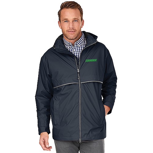 Men's Navy Charles River Apparel Rain Jacket