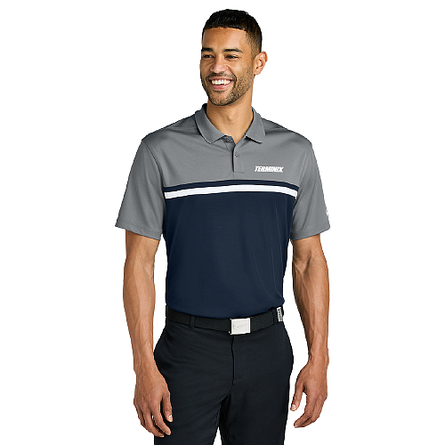 Men's Grey/Navy/White Nike® Dri-fit Colorblock Polo